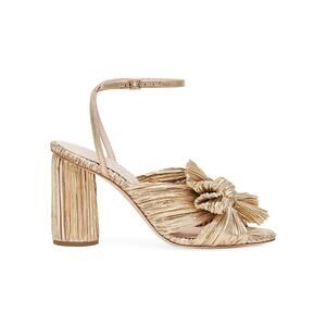 Loeffler Randall 'Camellia' Gold Leather  Knotted Lam� Sandals Size 8